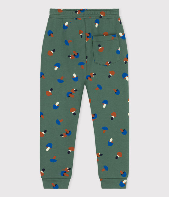 Pantalón de chándal estampado de niña verde VALLEE/crudo MULTICO