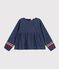 Blusa infantil lisa de manga larga de tejido denim azul