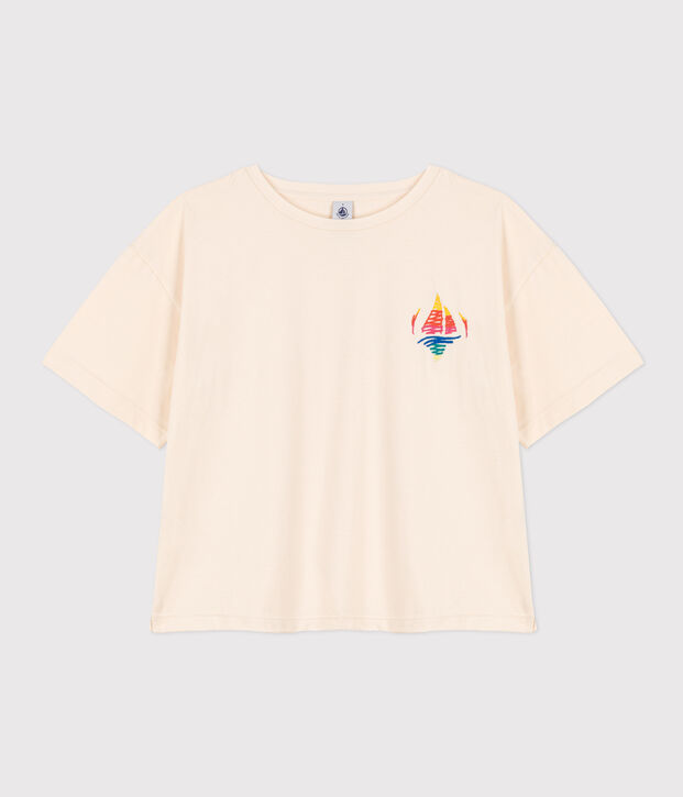 Camiseta LE BOXY de algod&oacute;n para mujer crudo