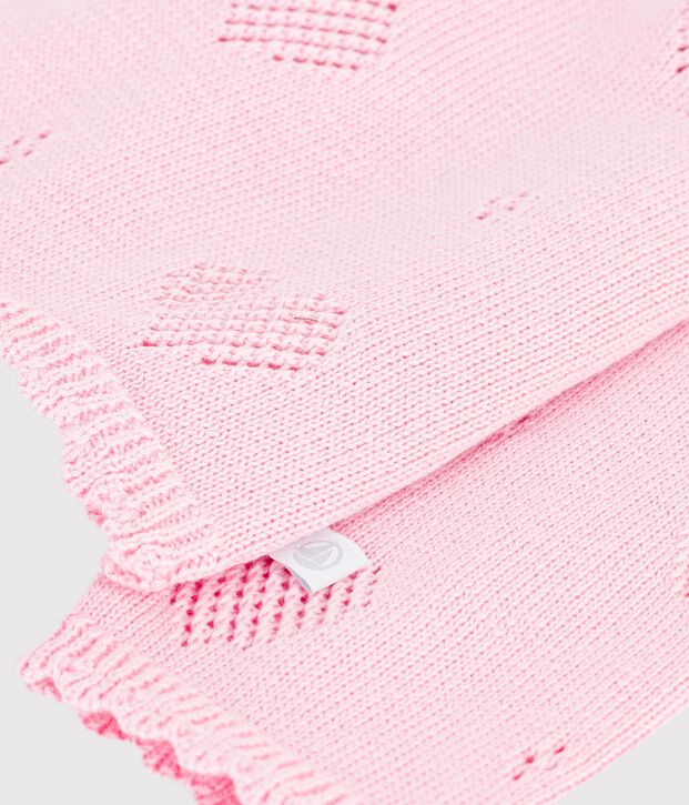 C&aacute;rdigan de algod&oacute;n con estampado de corazones para beb&eacute; rosa