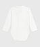 Body con cuello bordado y mensaje en el pecho para bebé rojo MARSHMALLOW/blanco CORRIDA
