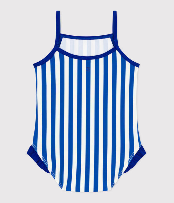 Bañador con volantes y estampado de rayas para bebé azul SURF/blanco MARSHMALLOW