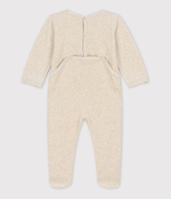 Pelele de terciopelo con búhos para bebé beige MONTELIMAR CHINE