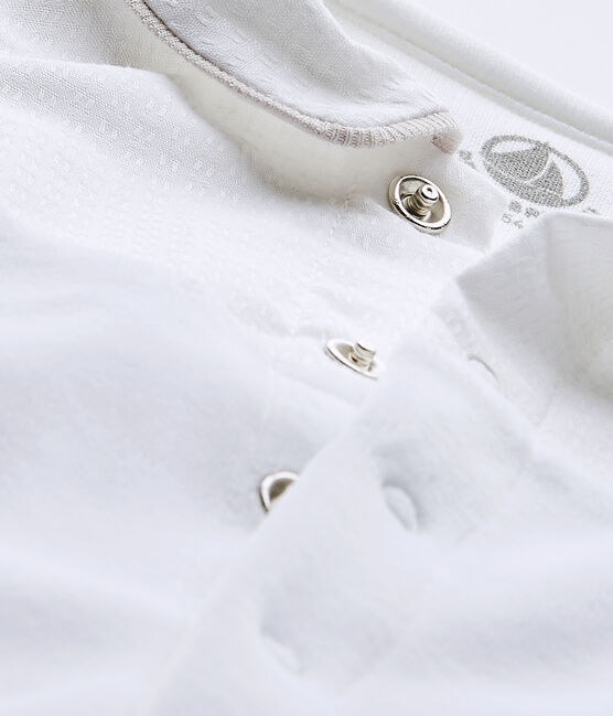 Pijama para bebé en terciopelo blanco ECUME