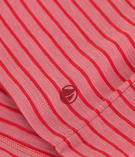 Camiseta de manga corta de punto para niña rosa ROSEWOOD/ AURORA