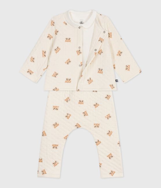 Conjunto de 3 piezas de algodón con estampado de pandas rojos para bebé MILK/ MULTICO