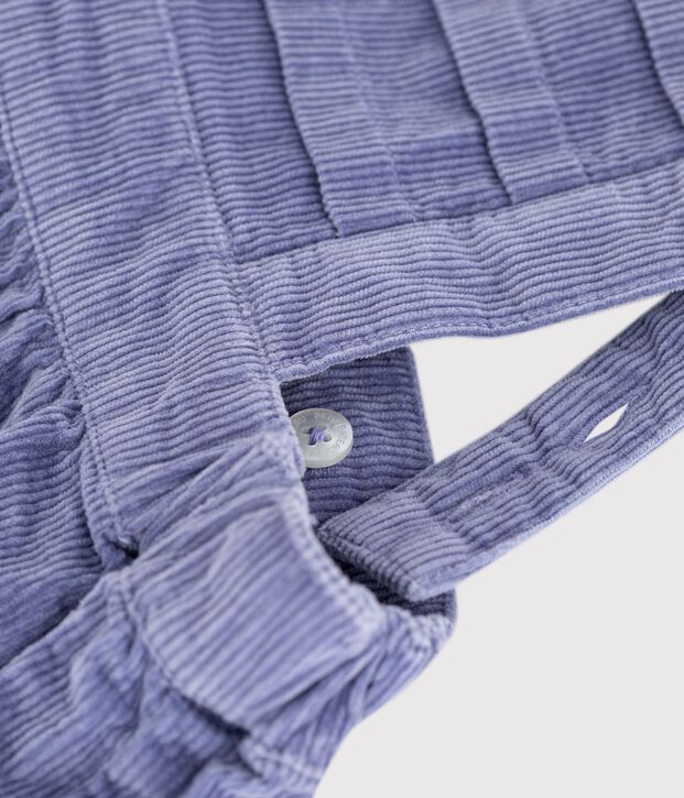 Vestido liso de pana sin mangas para beb&eacute; violeta