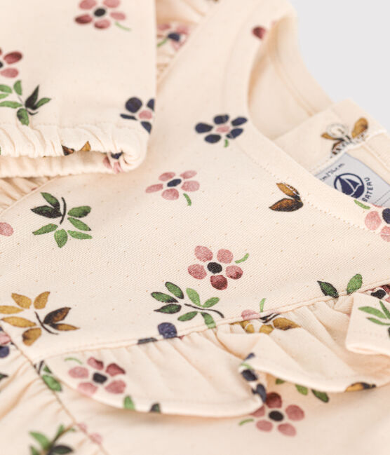 Vestido de manga larga de túbico para bebé blanco AVALANCHE/ MULTICO