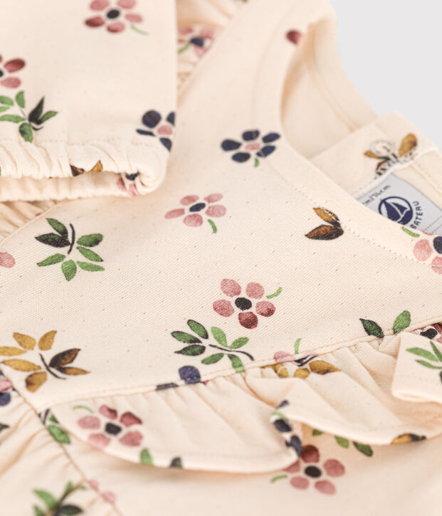 Vestido de manga larga de t&uacute;bico para beb&eacute; crudo/multicolor