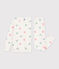 Pijama infantil de rizo de algod&oacute;n con corazones crudo/multicolor