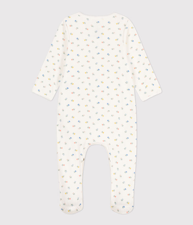 Bodyjama de algod&oacute;n con flores blanco/multicolor