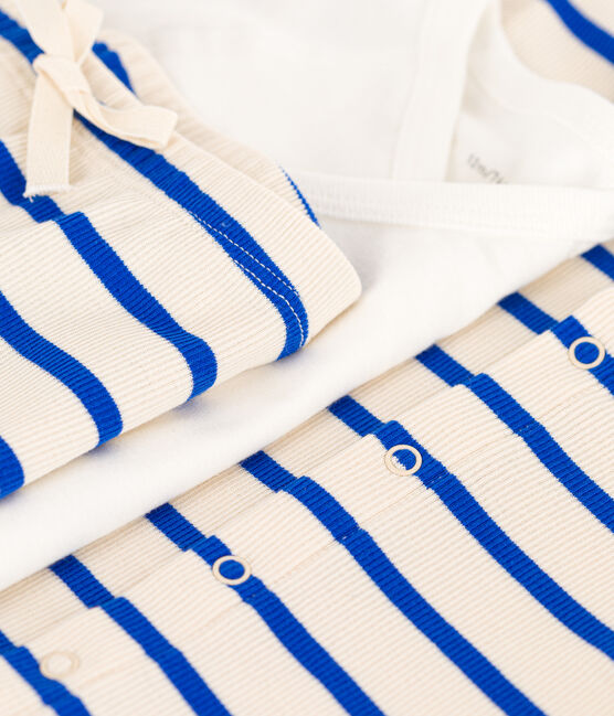 Conjunto de algodón con rayas marineras para bebé azul AVALANCHE/blanco PERSE