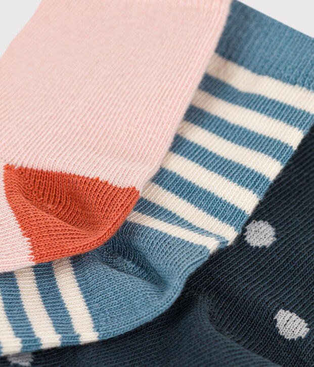 Juego de 3 pares de calcetines para beb&eacute; multicolor
