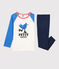 Pijama con motivo de pájaro de algodón orgánico de niño  azul BRASIER/blanco MULTICO