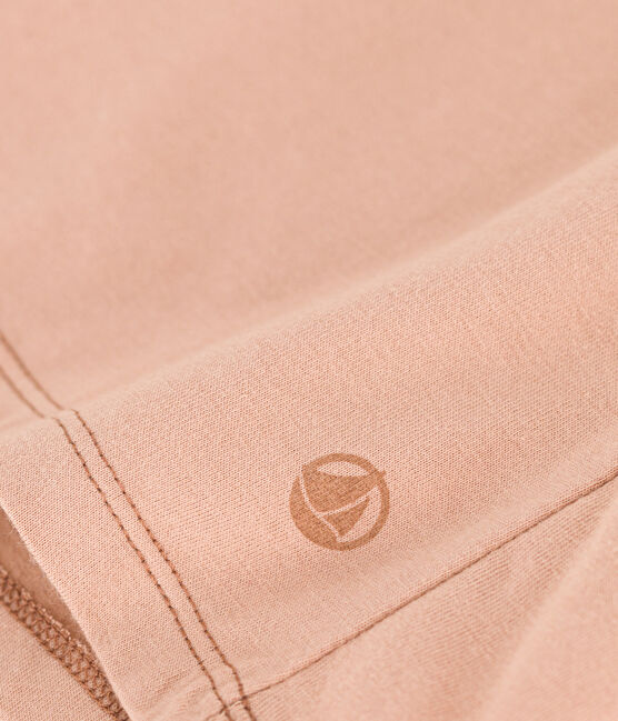 Camiseta LA RECTA de algodón con cuello redondo para mujer beige VINTAGE