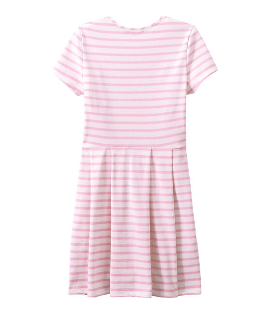 Vestido de manga corta blanco MARSHMALLOW/rosa BABYLONE