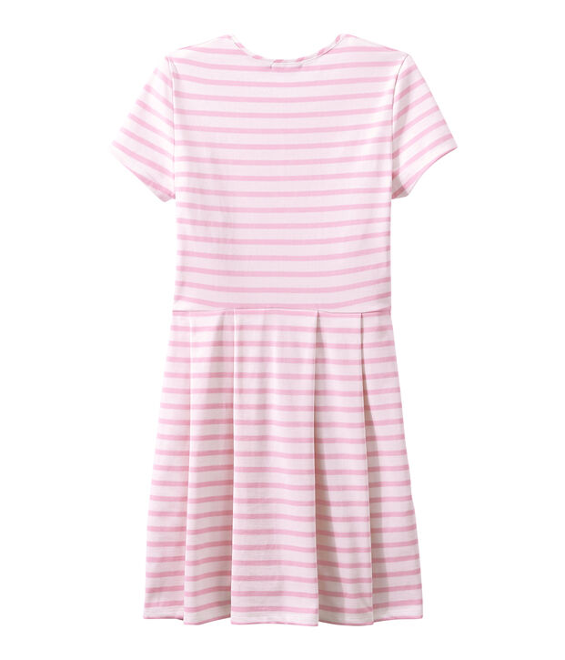 Vestido de manga corta blanco/rosa