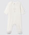 Pijama de bebé de algodón ecológico blanco blanco MARSHMALLOW