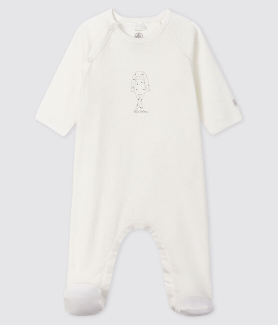 Pijama de bebé de algodón ecológico blanco blanco MARSHMALLOW