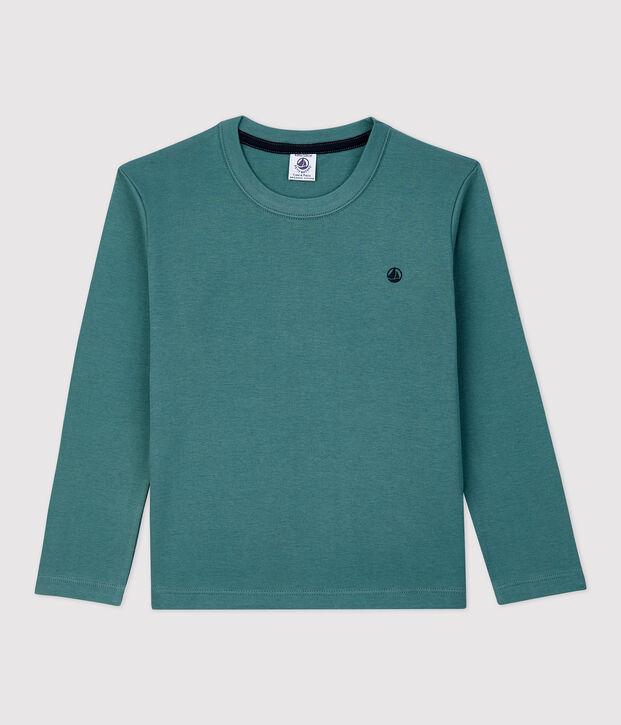 Camiseta de algod&oacute;n org&aacute;nico infantil unisex verde