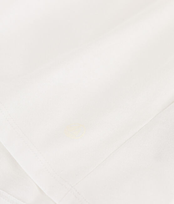 Camiseta LA RECTA de algodón con cuello de pico para mujer blanco ECUME