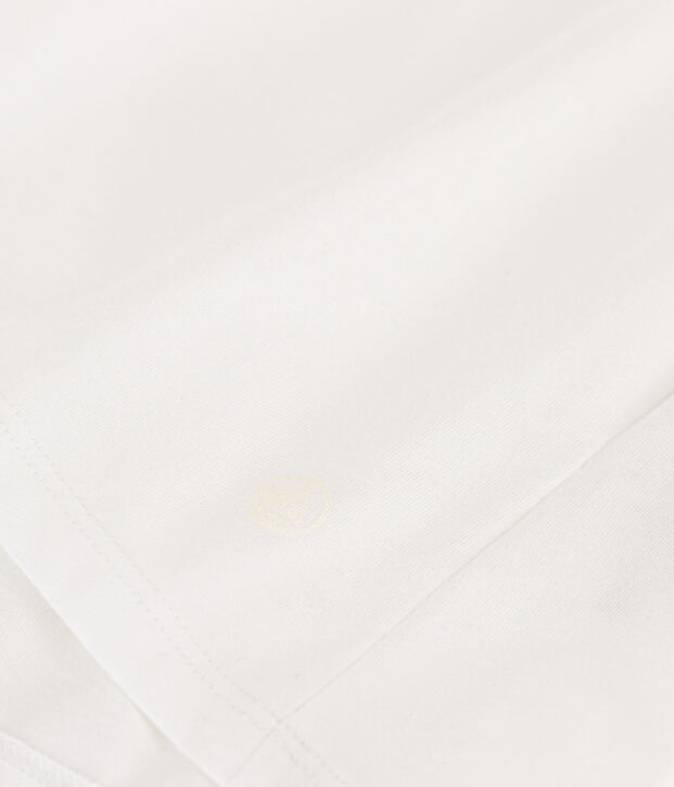 Camiseta LA RECTA de algod&oacute;n con cuello de pico para mujer blanco
