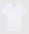 Camiseta L'ICONIQUE con cuello de pico de algodón de mujer blanco ECUME