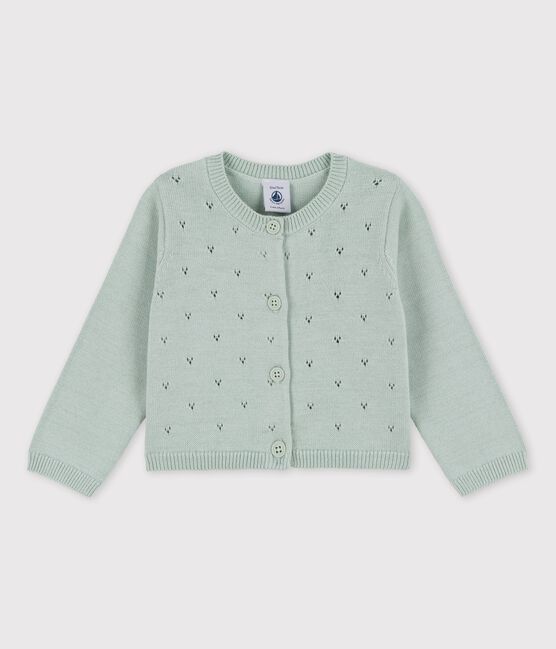 Cárdigan de punto elegante para bebé verde HERBIER