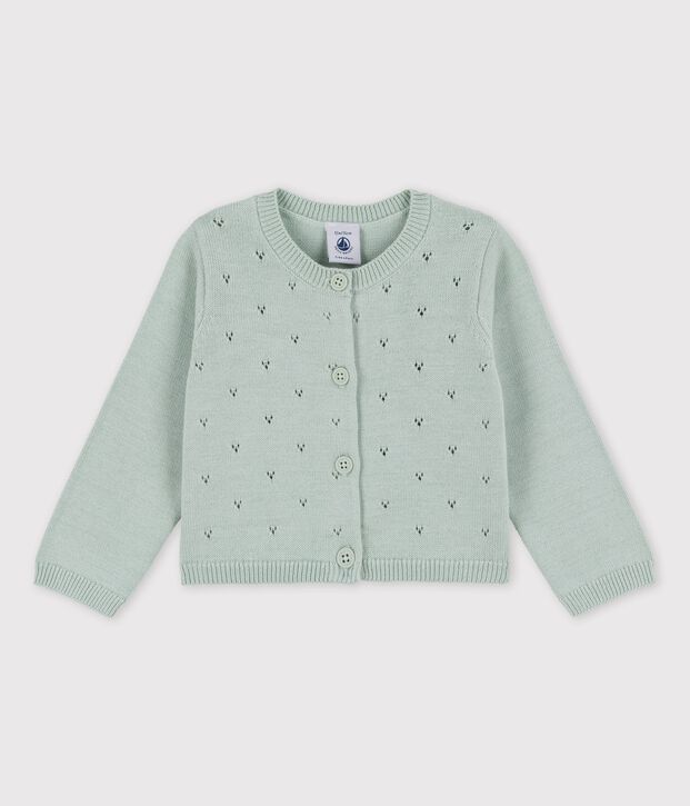 C&aacute;rdigan de punto elegante para beb&eacute; verde