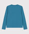Camiseta LA RECTA de algodón con cuello de pico para mujer azul POLOCHON