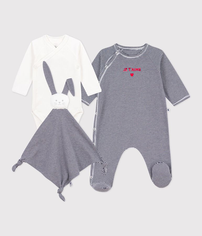 Estuche regalo de algod&oacute;n a rayas para reci&eacute;n nacido multicolor