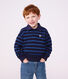 Sudadera infantil con cuello de polo de algod&oacute;n a rayas