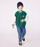 Chaqueta teddy infantil lisa de algodón verde EVERGREEN/ MILK