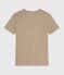 Camiseta lisa de algod&oacute;n de manga corta para mujer beige