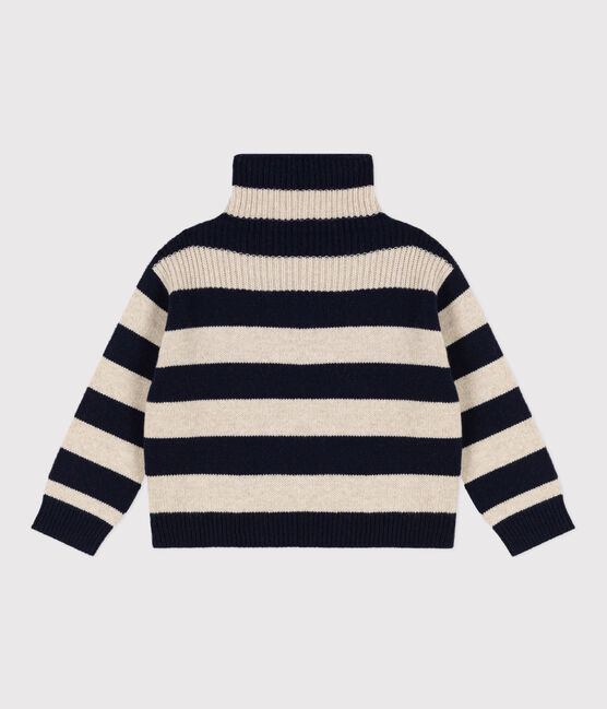 Jersey de punto tricotado de lana y algodón para niño azul SMOKING/ AVALANCHE