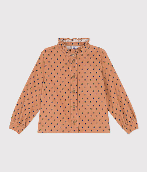 Blusa de terciopelo fino con flores de ni&ntilde;a rosa/multicolor