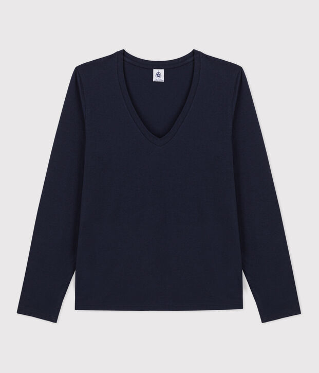 Camiseta de algod&oacute;n Le Droit con cuello de pico para mujer SMOKING