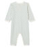 Pijama sin pies para bebé niña acanalado blanco MARSHMALLOW/azul CONTES