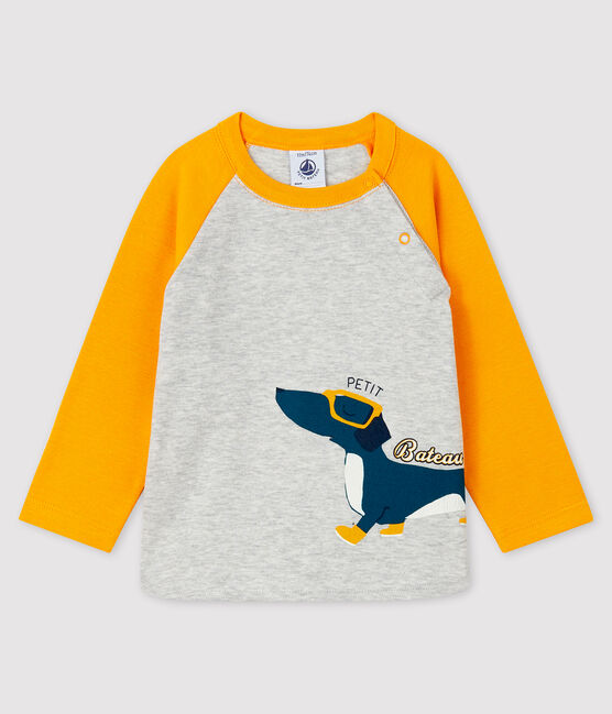 Camiseta para bebé niño gris BELUGA/amarillo BOUDOR