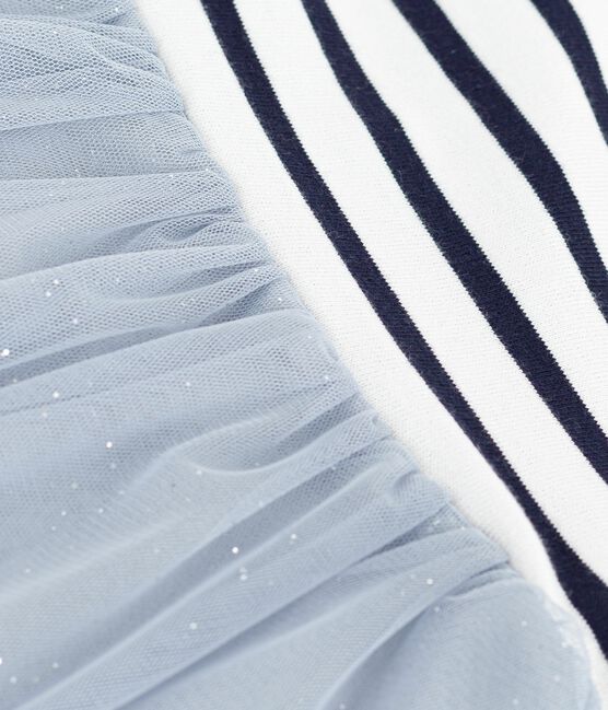 Vestido de dos materiales de manga corta para bebé CO2/ MULTICO