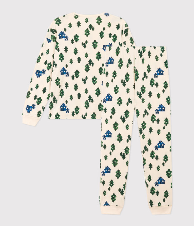 Pijama de algod&oacute;n caba&ntilde;a para mujer crudo/multicolor