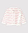 Rebeca Petit Bateau con "Je t'aime" de bebé en jacquard de algodón ecológico blanco MARSHMALLOW/rojo TERKUIT