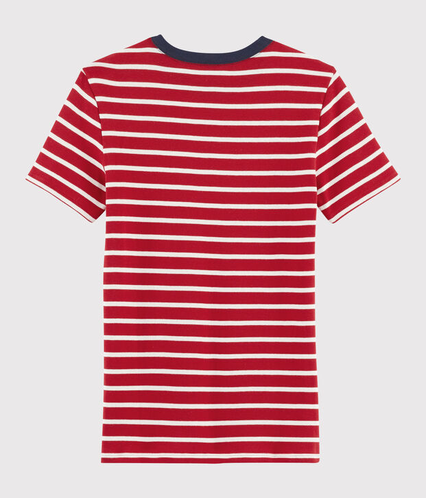 Camiseta ic&oacute;nica con cuello redondo para mujer rojo/blanco