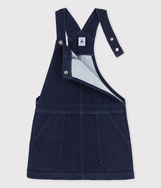 Vestido peto vaquero de niña azul DENIM BLEU FONCE