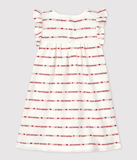 Vestido-bodi de Jacquard de algodón ecológico para bebé blanco MARSHMALLOW/rojo TERKUIT