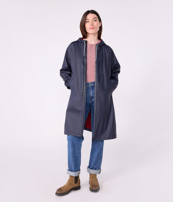 Chubasquero largo y bicolor para mujer azul SMOKING