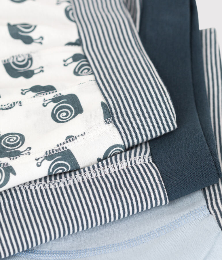 Juego de 3 b&oacute;xers de algod&oacute;n con motivo de caracol para ni&ntilde;o multicolor