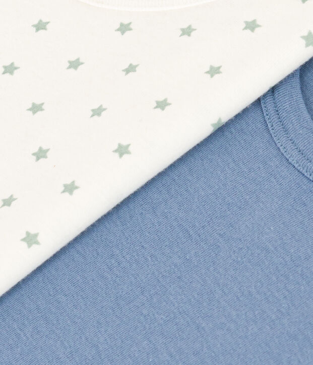 Juego de 2 camisetas infantiles de algod&oacute;n de manga corta con estrella multicolor