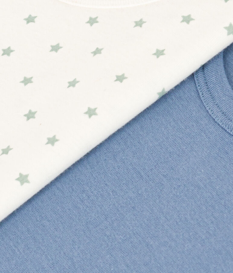 Juego de 2 camisetas infantiles de algod&oacute;n de manga corta con estrella multicolor