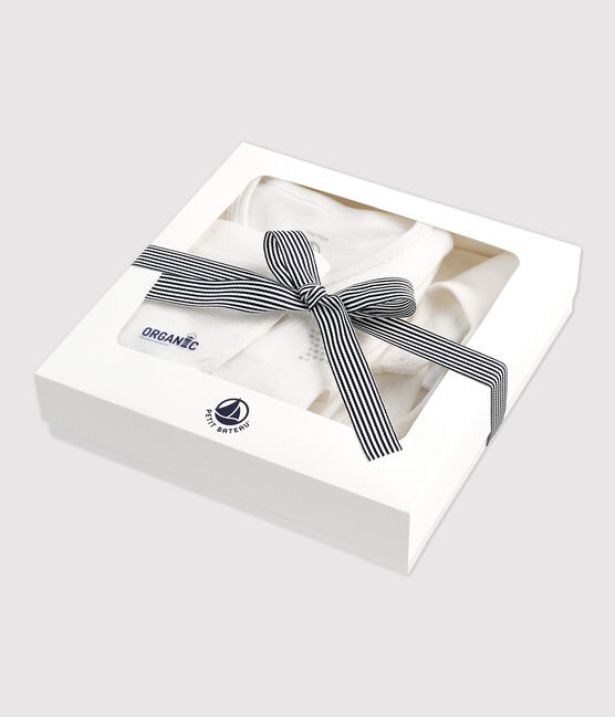 Estuche de regalo de recién nacido blanco de bebé de algodón ecológico variante 1